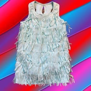 Nicole Miller Sea Foam Fringe Tank